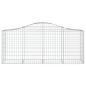 Preview: Gabione mit Hochbogen 200x50x80/100 cm Verzinktes Eisen