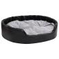 Preview: Hundebett Schwarz-Grau 99x89x21 cm Plüsch und Kunstleder
