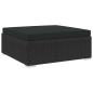 Preview: ARDEBO.de - Modular-Fußhocker 1 Stk. mit Kissen Poly-Rattan Schwarz