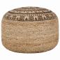 Preview: ARDEBO.de - Handgefertigter Sitzpuff Braun 45 x 30 cm Jute