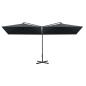 Preview: Doppel-Sonnenschirm mit Stahl-Mast 600x300 cm Anthrazit