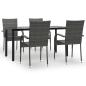 Preview: 5-tlg. Garten-Essgruppe Grau Poly Rattan