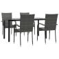 Preview: 5-tlg. Garten-Essgruppe Grau Poly Rattan
