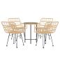 Preview: 5-tlg. Garten-Essgruppe Poly Rattan