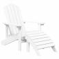 Preview: Adirondack-Gartenstuhl mit Hocker & Tisch HDPE Weiß