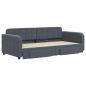 Preview: Tagesbett Ausziehbar mit Schubladen Dunkelgrau 90x190 cm Samt