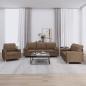 Preview: ARDEBO.de - 3-tlg. Sofagarnitur mit Kissen Braun Stoff