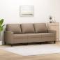 Preview: ARDEBO.de - 3-Sitzer-Sofa Cappuccino-Braun 180 cm Kunstleder