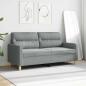 Preview: 2-Sitzer-Sofa Hellgrau 140 cm Stoff