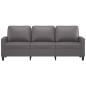 Preview: 3-Sitzer-Sofa Grau 180 cm Kunstleder