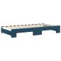 Preview: Tagesbett Ausziehbar mit Schubladen Blau 100x200 cm Samt