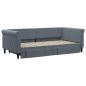 Preview: Tagesbett Ausziehbar mit Schubladen Dunkelgrau 90x190 cm Samt