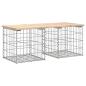Preview: Gartenbank aus Gabionen 103x44x42 cm Massivholz Kiefer