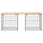 Preview: Gartenbank aus Gabionen 103x44x42 cm Massivholz Kiefer