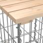Preview: Gartenbank aus Gabionen 103x44x42 cm Massivholz Kiefer