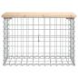Preview: Gartenbank aus Gabionen 63x31,5x42 cm Massivholz Kiefer