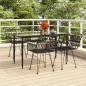 Preview: ARDEBO.de - 5-tlg. Garten-Essgruppe Schwarz Poly Rattan