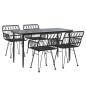 Preview: 5-tlg. Garten-Essgruppe Schwarz Poly Rattan