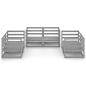 Preview: 6-tlg. Garten-Lounge-Set Grau Massivholz Kiefer