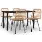 Preview: 5-tlg. Garten-Essgruppe Poly Rattan
