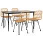 Preview: 5-tlg. Garten-Essgruppe Poly Rattan