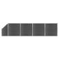 Preview: ARDEBO.de - Zaunelement Set WPC 792x(105-186)cm Schwarz