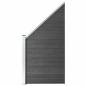 Preview: Zaunelement Set WPC 792x(105-186)cm Schwarz