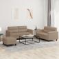 Preview: ARDEBO.de - 3-tlg. Sofagarnitur mit Kissen Cappuccino-Braun Kunstleder