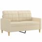 Preview: 3-tlg. Sofagarnitur mit Kissen Creme Stoff