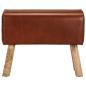 Preview: Sitzbank Turnbock-Design 58cm Braun Echtleder Mango Massivholz