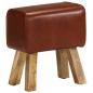 Preview: Sitzbank Turnbock-Design 38 cm Braun Echtleder Massivholz Mango
