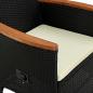 Preview: 7-tlg. Garten-Essgruppe Poly Rattan Akazienholz Schwarz