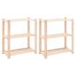 Preview: ARDEBO.de - Lagerregale 3 B?den 2 Stk. 80x38x90cm Massivholz Kiefer 150kg
