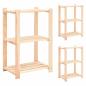 Preview: ARDEBO.de - Lagerregale 3 B?den 3 Stk. 60x38x90cm Massivholz Kiefer 150kg