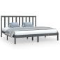 Preview: Massivholzbett Grau Kiefer 200x200 cm