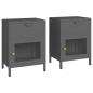 Preview: Nachttische 2 Stk. Anthrazit 40x30x54,5 cm Stahl und Glas