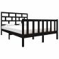 Preview: Massivholzbett Schwarz Kiefer 135x190 cm