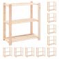 Preview: ARDEBO.de - Lagerregale 3 B?den 10 Stk. 80x38x90cm Massivholz Kiefer 150kg