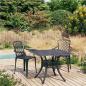 Preview: ARDEBO.de - 3-tlg. Bistro-Set Aluminiumguss Schwarz