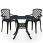 Preview: 3-tlg. Bistro-Set Aluminiumguss Schwarz