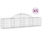 Preview: Gabionen mit Hochbogen 5 Stk. 200x30x40/60 cm Verzinktes Eisen
