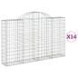 Preview: Gabionen mit Hochbogen 14Stk. 200x30x120/140cm Verzinktes Eisen