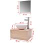Preview: 4-tlg. Badmöbel-Set mit Waschbecken und Wasserhahn Beige