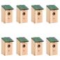 Preview: ARDEBO.de - Vogelhäuser 8 Stk. Holz 12x12x22 cm