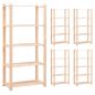Preview: ARDEBO.de - Lagerregale 5 B?den 5 Stk. 80x38x170cm Massivholz Kiefer 250kg
