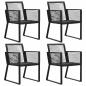 Preview: 5-tlg. Garten-Essgruppe PVC Rattan Schwarz