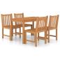 Preview: 5-teiliges Garten-Ess-Set 120 x 70 cm Massivholz Teak