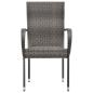 Preview: 7-tlg. Garten-Essgruppe Poly Rattan Grau