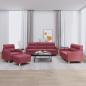 Preview: ARDEBO.de - 4-tlg. Sofagarnitur mit Kissen Weinrot Stoff