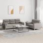 Preview: ARDEBO.de - 2-tlg. Sofagarnitur mit Kissen Taupe Stoff